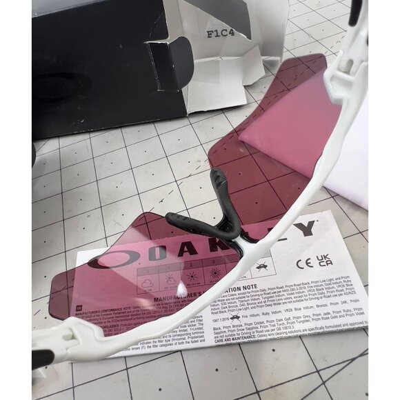 Oakley Youth Radar EV XS Path Sunglasses in White/Prizm Field - Picture 5 of 11